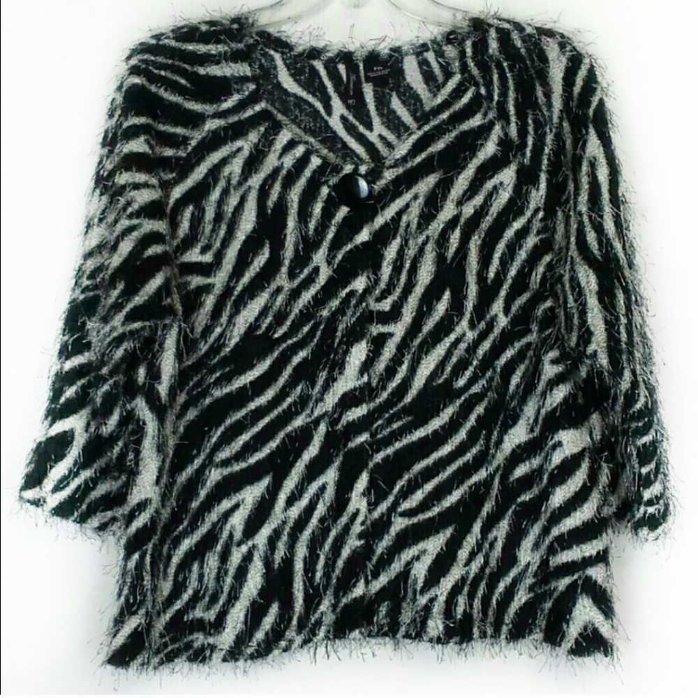 New Directions Fuzzy Cozy Animal Print Top XLP